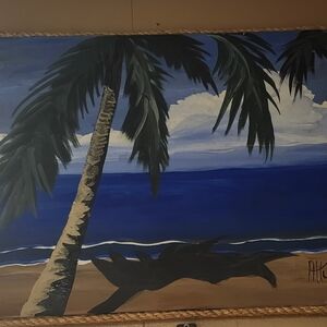 Tropical Beach Palm Tree Art Print